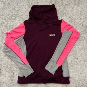 PINK everyday/workout sweatshirt with extended/adjustable neck.